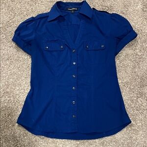 Express Royal Blue Button-Down Shirt
